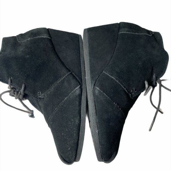 TOMS Desert Wedge Black Suede-Like Booties Size 8.5 - 300513 - Picture 7 of 8